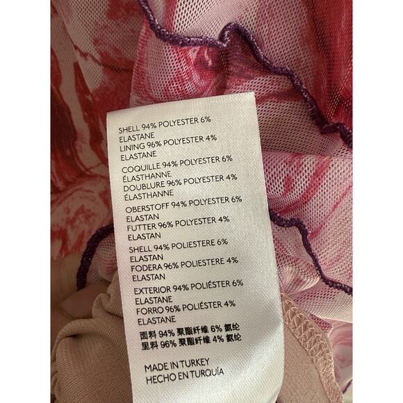 Urban Outfitters Moxie Mesh Mini Dress Womens Sz S Pink Artsy Cyber Grunge - Picture 7 of 8